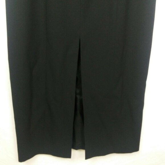 Sleek Edgy Chic Black Dress Vintage Size 14 Minimalist Dark Academia Elegant Fem - Picture 3 of 9